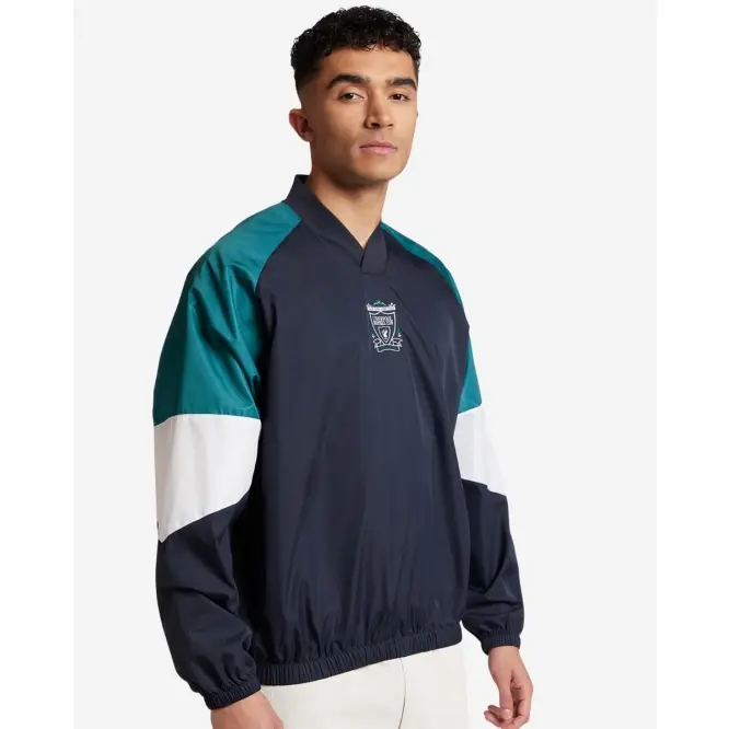 Liverpool Football Kits Shop - LFC Mens 93-95 Drill Top Black & Green Official Liverpool Third Kits & Football Shirts