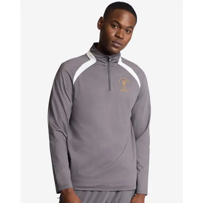 Liverpool Football Kits Shop - LFC Mens Istanbul 2005 1/4 Zip Top Grey Official Liverpool Third Kits & Football Shirts