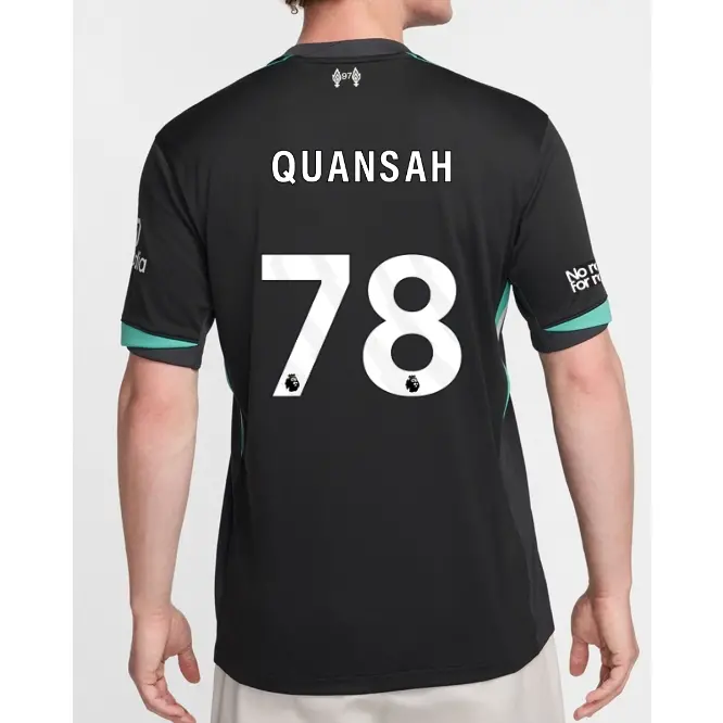 Liverpool Football Kits Shop - LFC Nike Mens 24/25 Away Stadium Jersey – 78 – Jarell Quansah – No Room For Racism Patch Official Liverpool Third Kits & Football Shirts
