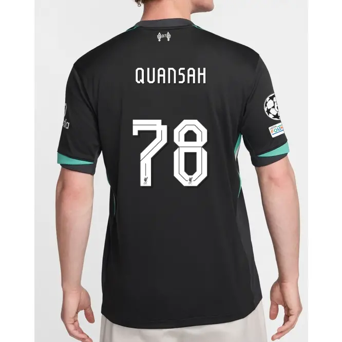 Liverpool Football Kits Shop - LFC Nike Mens 24/25 Away Stadium Jersey – 78 – Jarell Quansah – UEFA Champions League Official Liverpool Third Kits & Football Shirts