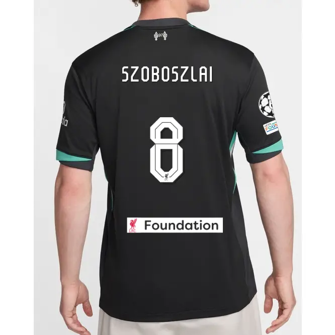 Liverpool Football Kits Shop - LFC Nike Mens 24/25 Away Stadium Jersey – 8 – Dominik Szoboszlai – UEFA Champions League and LFC Foundation Official Liverpool Third Kits & Football Shirts