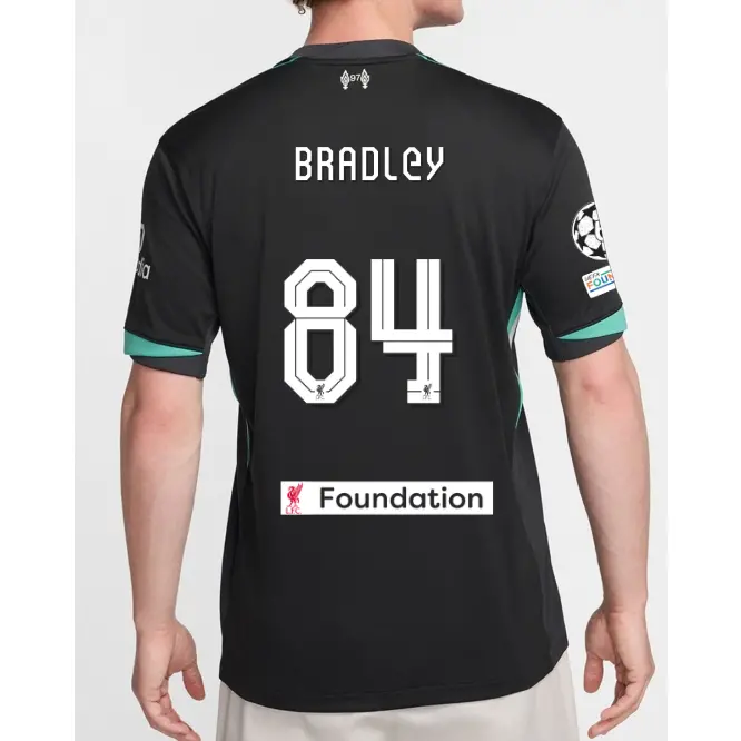 Liverpool Football Kits Shop - LFC Nike Mens 24/25 Away Stadium Jersey – 84 – Conor Bradley – UEFA Champions League and LFC Foundation Official Liverpool Third Kits & Football Shirts