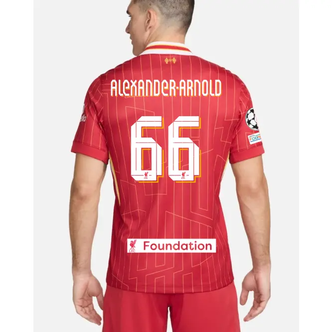 Liverpool Football Kits Shop - LFC Nike Mens 24/25 Home Stadium Jersey – 66 – Trent Alexander-Arnold – UEFA Champions League and LFC Foundation Official Liverpool Third Kits & Football Shirts