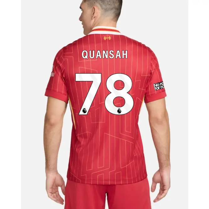 Liverpool Football Kits Shop - LFC Nike Mens 24/25 Home Stadium Jersey – 78 – Jarell Quansah – No Room For Racism Patch Official Liverpool Third Kits & Football Shirts