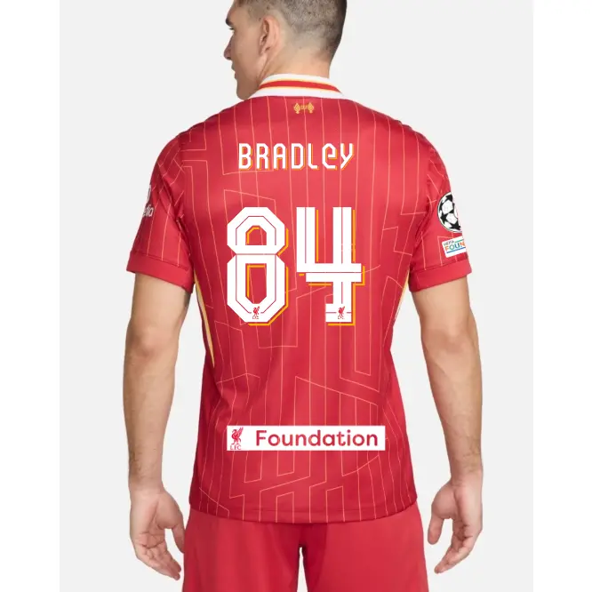Liverpool Football Kits Shop - LFC Nike Mens 24/25 Home Stadium Jersey – 84 – Conor Bradley – UEFA Champions League and LFC Foundation Official Liverpool Third Kits & Football Shirts