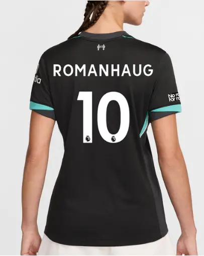 Liverpool Football Kits Shop - LFC Nike Womens 24/25 Away Stadium Jersey – 10 – Sophie Roman Haug – No Room For Racism Patch Official Liverpool Third Kits & Football Shirts