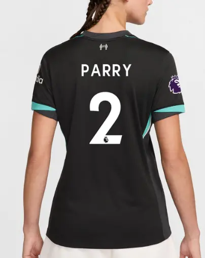 Liverpool Football Kits Shop - LFC Nike Womens 24/25 Away Stadium Jersey – 2 – Lucy Parry – Premier League Patch Official Liverpool Third Kits & Football Shirts