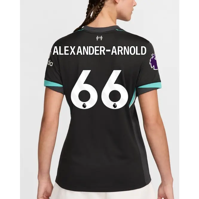 Liverpool Football Kits Shop - LFC Nike Womens 24/25 Away Stadium Jersey – 66 – Trent Alexander-Arnold – Premier League Patch Official Liverpool Third Kits & Football Shirts