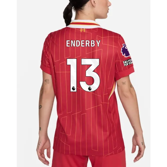 Liverpool Football Kits Shop - LFC Nike Womens 24/25 Home Stadium Jersey – 13 – Mia Enderby – Premier League Patch and No Room For Racism Patch Official Liverpool Third Kits & Football Shirts