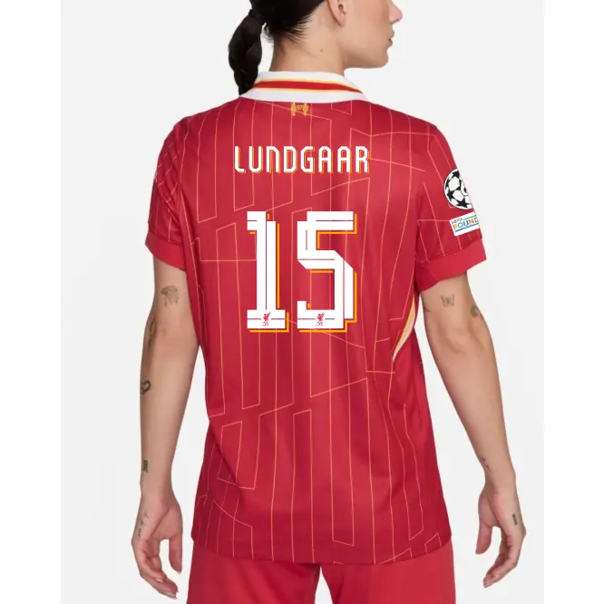 Liverpool Football Kits Shop - LFC Nike Womens 24/25 Home Stadium Jersey – 15 – Sofie Lundgaard – UEFA Champions League Official Liverpool Third Kits & Football Shirts