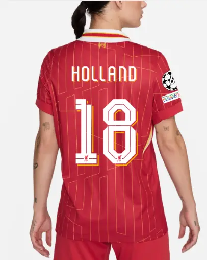 Liverpool Football Kits Shop - LFC Nike Womens 24/25 Home Stadium Jersey – 18 – Ceri Holland – UEFA Champions League Official Liverpool Third Kits & Football Shirts