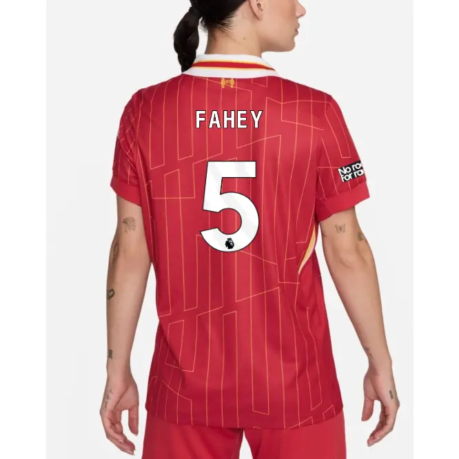 Liverpool Football Kits Shop - LFC Nike Womens 24/25 Home Stadium Jersey – 5 – Niamh Fahey – No Room For Racism Patch Official Liverpool Third Kits & Football Shirts