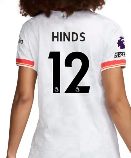 Liverpool Football Kits Shop - LFC Nike Womens 24/25 Third Stadium Jersey – 12 – Taylor Hinds – Premier League Patch and No Room For Racism Patch Official Liverpool Third Kits & Football Shirts