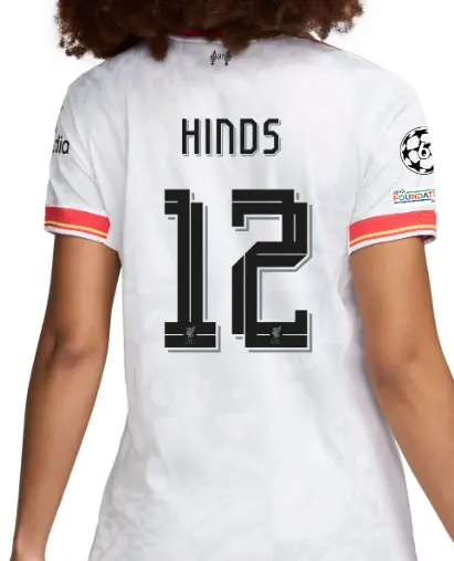 Liverpool Football Kits Shop - LFC Nike Womens 24/25 Third Stadium Jersey – 12 – Taylor Hinds – UEFA Champions League Official Liverpool Third Kits & Football Shirts