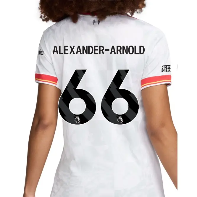 Liverpool Football Kits Shop - LFC Nike Womens 24/25 Third Stadium Jersey – 66 – Trent Alexander-Arnold – No Room For Racism Patch Official Liverpool Third Kits & Football Shirts
