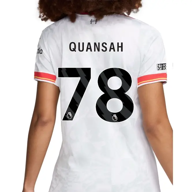 Liverpool Football Kits Shop - LFC Nike Womens 24/25 Third Stadium Jersey – 78 – Jarell Quansah – No Room For Racism Patch Official Liverpool Third Kits & Football Shirts