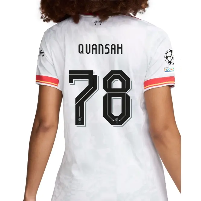Liverpool Football Kits Shop - LFC Nike Womens 24/25 Third Stadium Jersey – 78 – Jarell Quansah – UEFA Champions League Official Liverpool Third Kits & Football Shirts