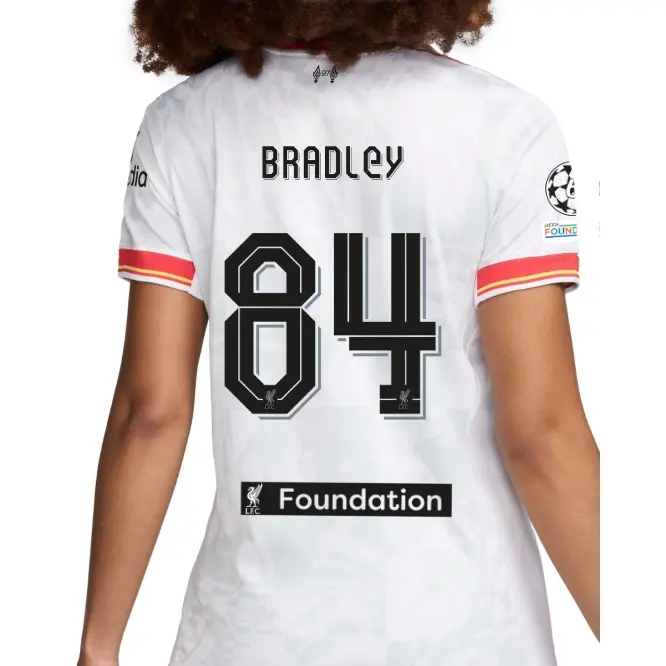Liverpool Football Kits Shop - LFC Nike Womens 24/25 Third Stadium Jersey – 84 – Conor Bradley – UEFA Champions League and LFC Foundation Official Liverpool Third Kits & Football Shirts