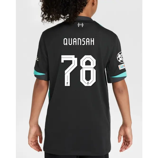 Liverpool Football Kits Shop - LFC Nike Youth 24/25 Away Stadium Jersey – 78 – Jarell Quansah – UEFA Champions League Official Liverpool Third Kits & Football Shirts
