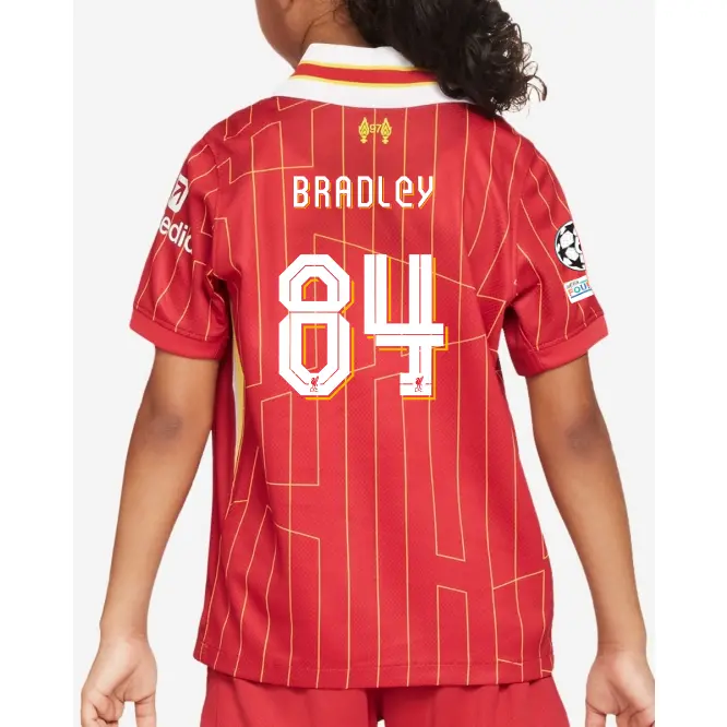 Liverpool Football Kits Shop - LFC Nike Youth 24/25 Home Stadium Jersey – 84 – Conor Bradley – UEFA Champions League Official Liverpool Third Kits & Football Shirts