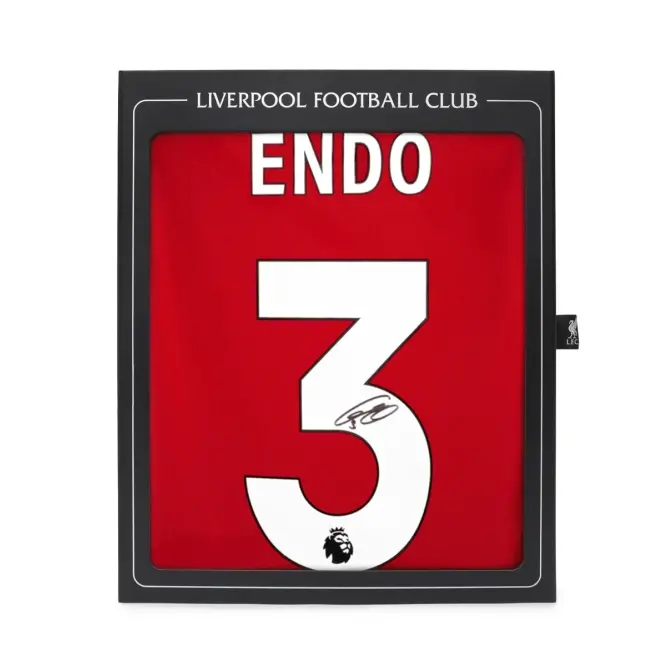 Liverpool Football Kits Shop - LFC Signed 25/26 Endō Boxed Shirt Official Liverpool Third Kits & Football Shirts