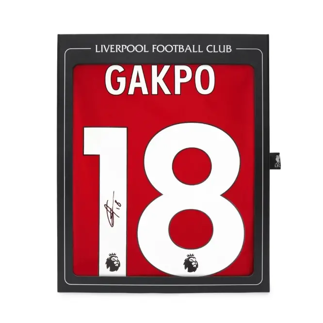 Liverpool Football Kits Shop - LFC Signed 25/26 Gakpo Boxed Shirt Official Liverpool Third Kits & Football Shirts