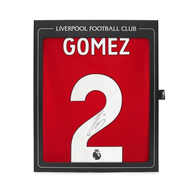 Liverpool Football Kits Shop - LFC Signed 25/26 Gomez Boxed Shirt Official Liverpool Third Kits & Football Shirts