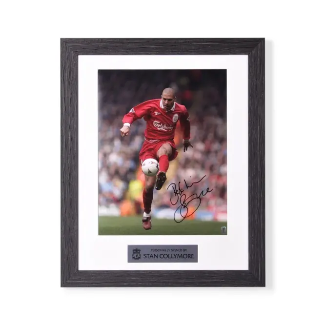 Liverpool Football Kits Shop - LFC Signed Collymore 12×16 Signed Image Official Liverpool Third Kits & Football Shirts