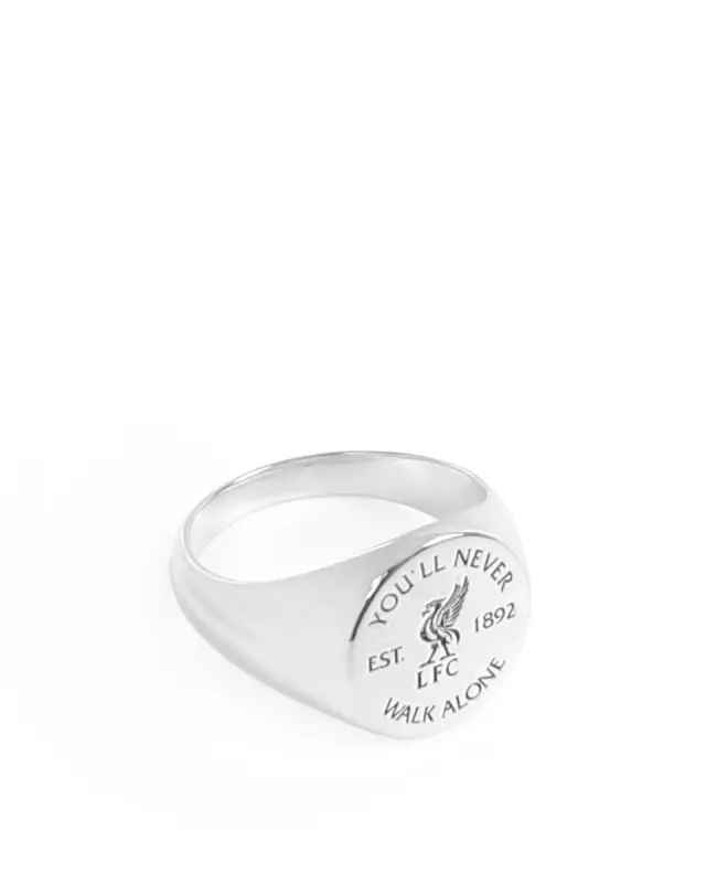 Liverpool Football Kits Shop - LFC Silver Signet Ring Official Liverpool Third Kits & Football Shirts